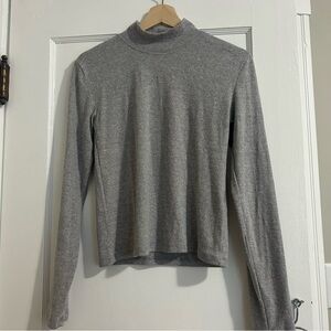 Zara Gray Long Sleeve High Collar Shirt